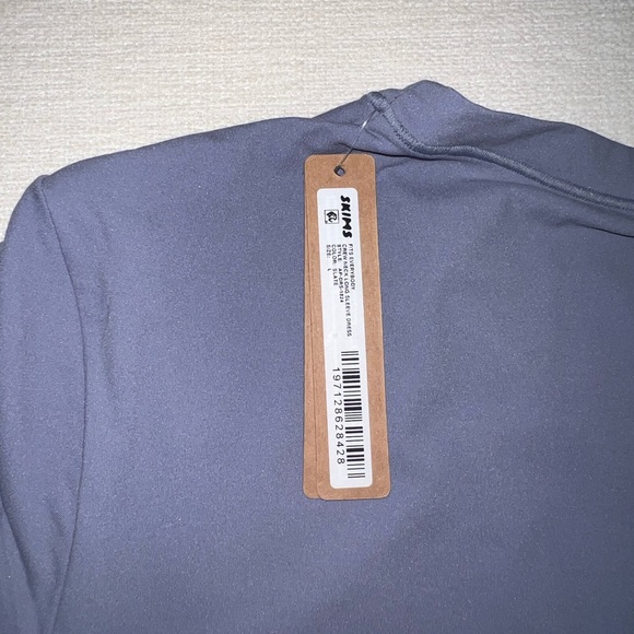 NWT SKIMS Fits Everybody Long Sleeve Dress in Slate - Picture 3 of 7